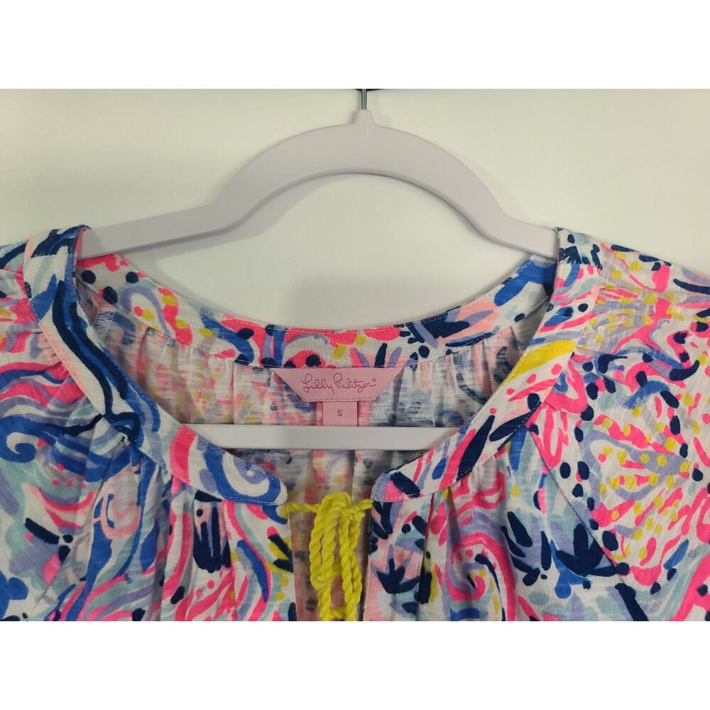 Lilly Pulitzer Women's Del Lago Pink Multicolored Tasseled Romper Small - Picture 7 of 9